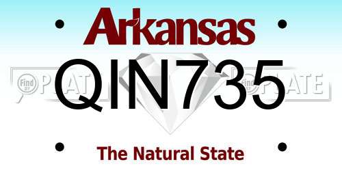 QIN735 Arkansas License Plate