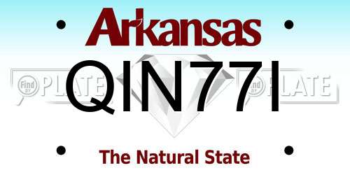 QIN77I Arkansas License Plate