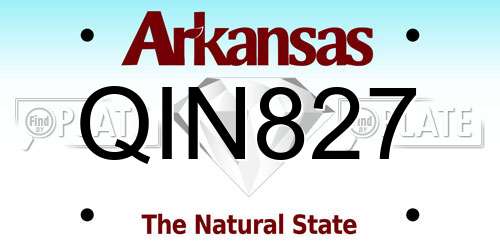 QIN827 Arkansas License Plate