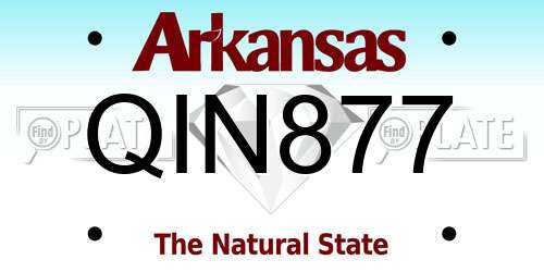QIN877 Arkansas License Plate