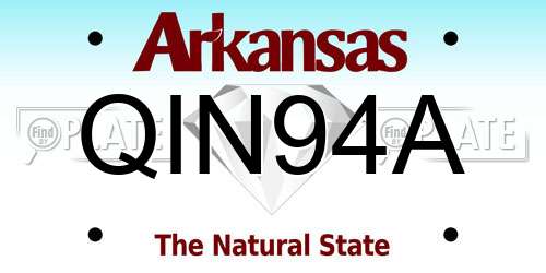 QIN94A Arkansas License Plate