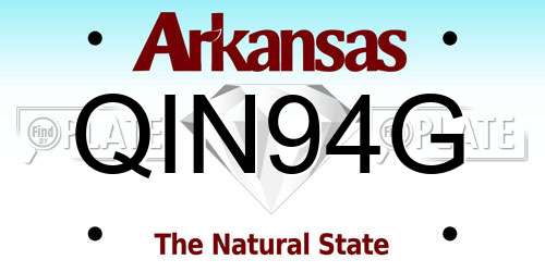 QIN94G Arkansas License Plate