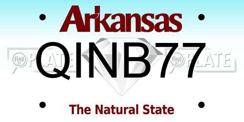 QINB77 Arkansas License Plate