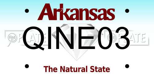 QINE03 Arkansas License Plate