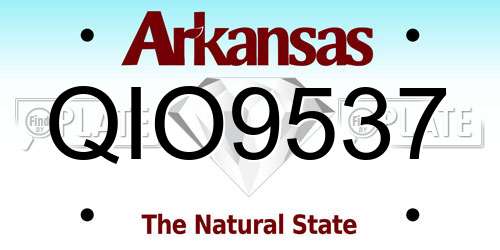 QIO9537 Arkansas License Plate