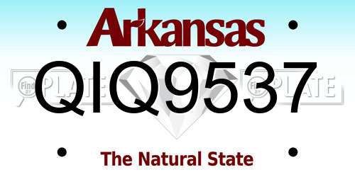 QIQ9537 Arkansas License Plate