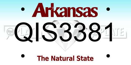 QIS3381 Arkansas License Plate