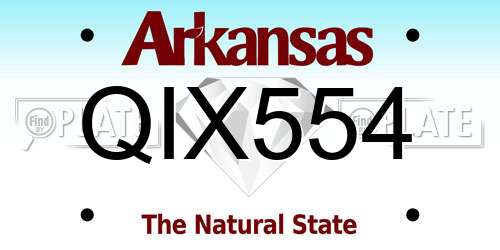 QIX554 Arkansas License Plate