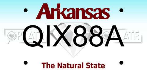 QIX88A Arkansas License Plate