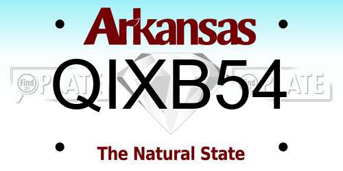 QIXB54 Arkansas License Plate