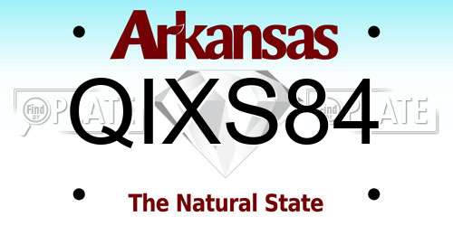 QIXS84 Arkansas License Plate