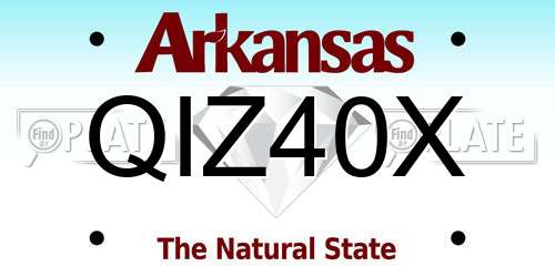 QIZ40X Arkansas License Plate