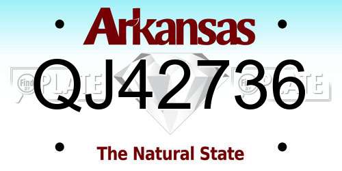 QJ42736 Arkansas License Plate