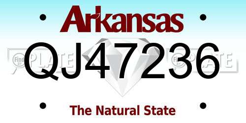 QJ47236 Arkansas License Plate