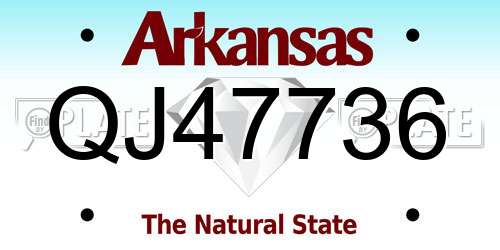 QJ47736 Arkansas License Plate