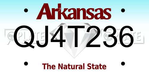 QJ4T236 Arkansas License Plate