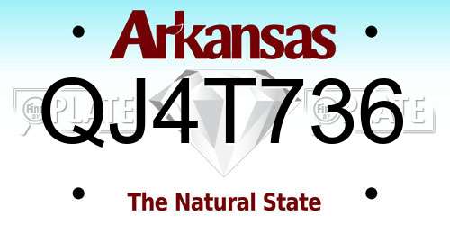 QJ4T736 Arkansas License Plate