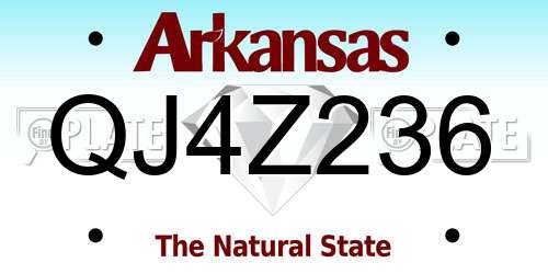 QJ4Z236 Arkansas License Plate