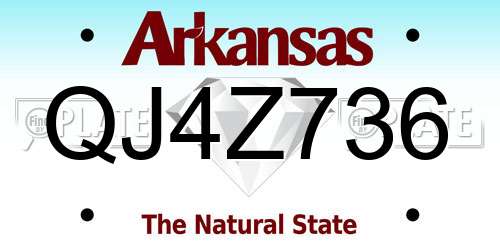QJ4Z736 Arkansas License Plate