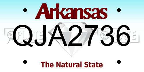 QJA2736 Arkansas License Plate