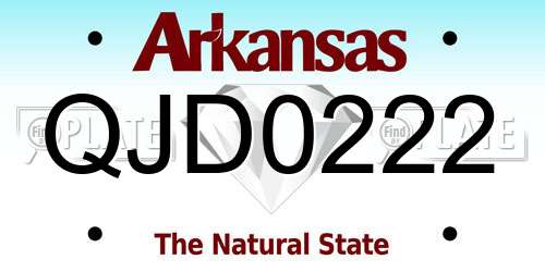 QJD0222 Arkansas License Plate