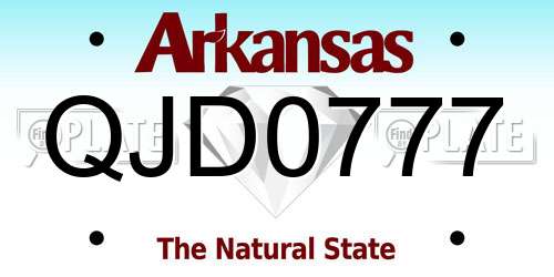 QJD0777 Arkansas License Plate