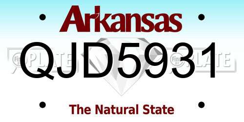 QJD5931 Arkansas License Plate