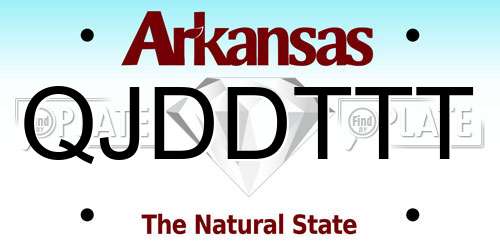 QJDDTTT Arkansas License Plate