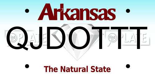 QJDOTTT Arkansas License Plate