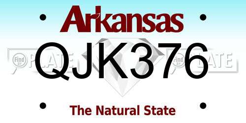 QJK376 Arkansas License Plate
