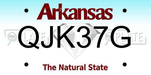 QJK37G Arkansas License Plate