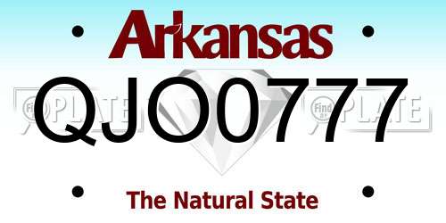 QJO0777 Arkansas License Plate