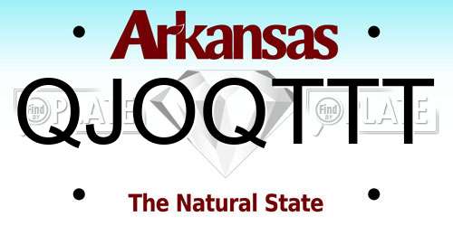 QJOQTTT Arkansas License Plate