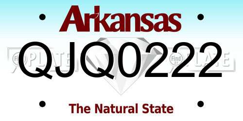 QJQ0222 Arkansas License Plate