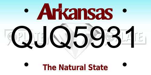 QJQ5931 Arkansas License Plate