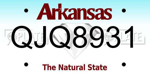 QJQ8931 Arkansas License Plate