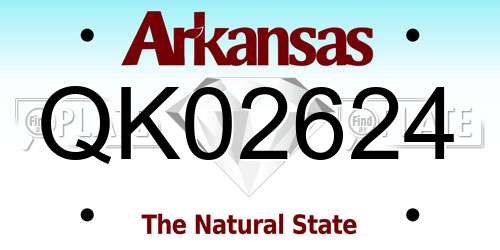 QK02624 Arkansas License Plate