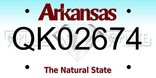 QK02674 Arkansas License Plate