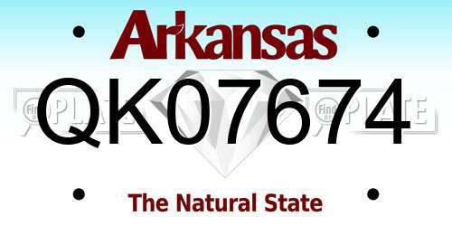 QK07674 Arkansas License Plate