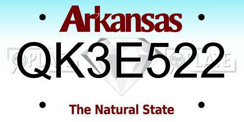QK3E522 Arkansas License Plate