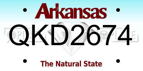 QKD2674 Arkansas License Plate