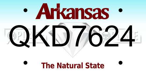 QKD7624 Arkansas License Plate