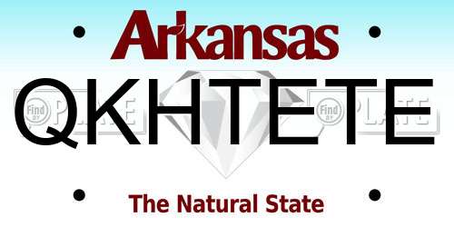 QKHTETE Arkansas License Plate