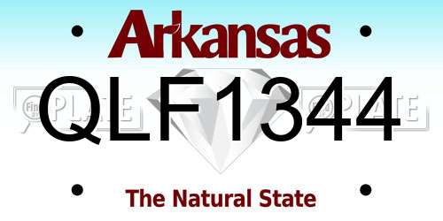 QLF1344 Arkansas License Plate