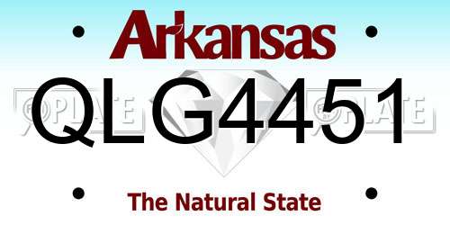 QLG4451 Arkansas License Plate