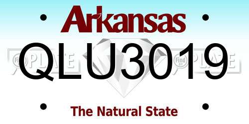 QLU3019 Arkansas License Plate