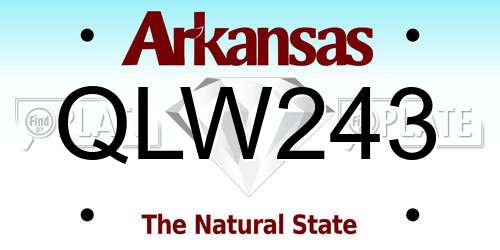 QLW243 Arkansas License Plate