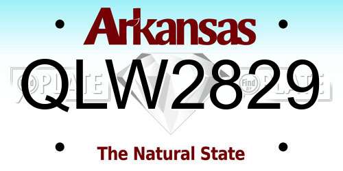 QLW2829 Arkansas License Plate
