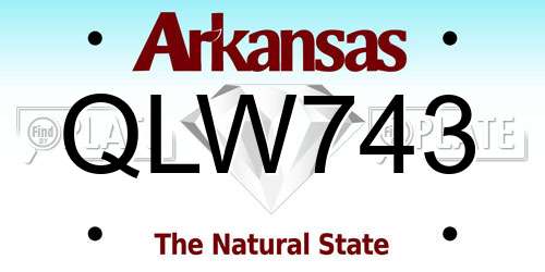 QLW743 Arkansas License Plate