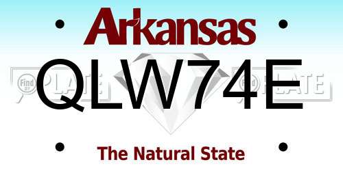 QLW74E Arkansas License Plate